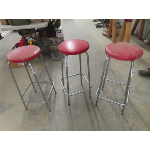 3 Chrome Leg Stools