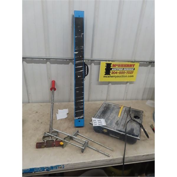 Mastercraft Folding Saw Horse, Mastercraft Power Tile Saw & Floor Roller