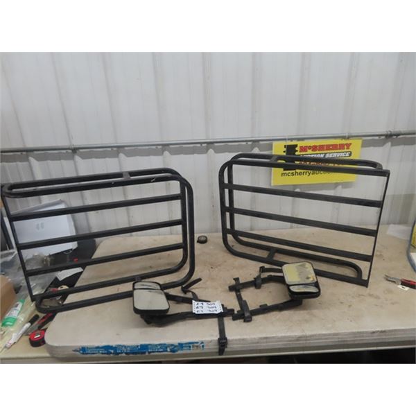 2 Metal Racks 25" x 19" & 2 Add-on Extension Mirrors