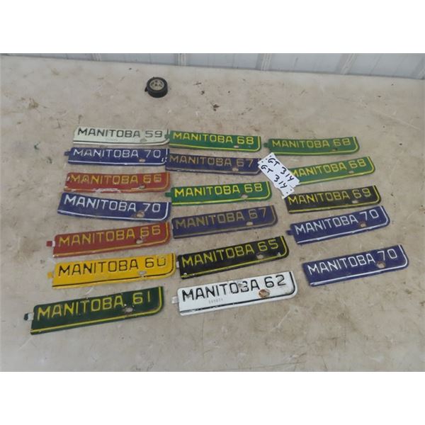 18 Manitoba License Plate Tags 1959-1970