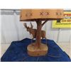 Image 4 : Wooden Carved Moose Lamp by Aundre Dube