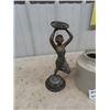 Image 2 : Brass Candle Holder, 1) 14" Tall Figurine, 1) 24" Tall & Pickle Crock
