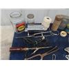 Image 2 : Hair Curling Iron, Scissors, Various Tins, Jars plus more