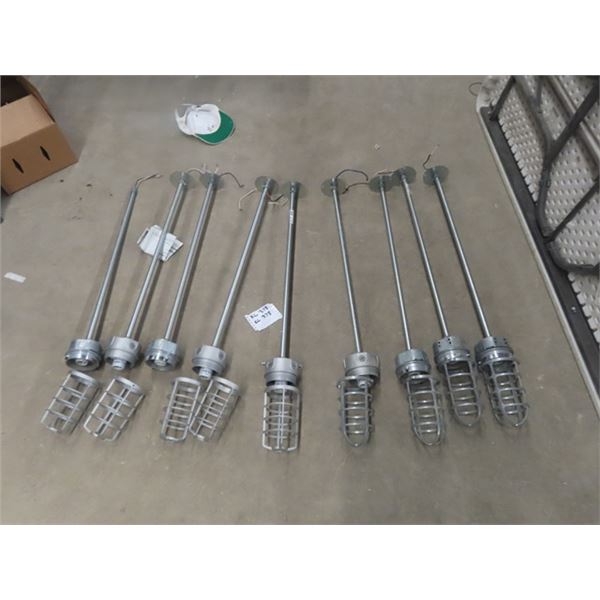 9 Light Fixtures with Industrial Cages