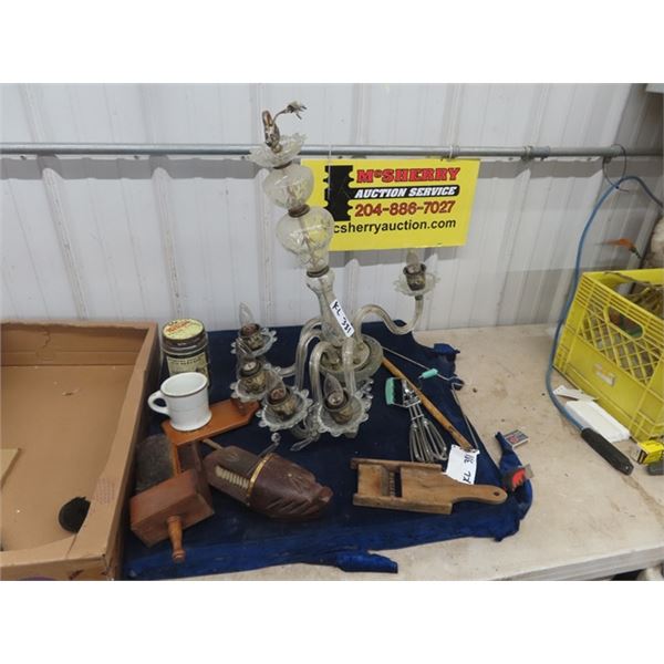 Chandalier, Egg Mixer, Brushes plus more