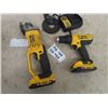 Image 2 : Dewalt 20 V Cordless Drill + Grinder , Charger & 2 Batteries - Tested ; Working