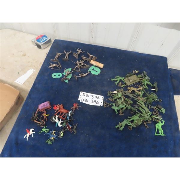 Toy Figurines; Army Men, Pepsi Sports, Cowboys + Other Guys