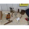 Image 1 : 2 Ice Tongs, Wooden Double Pulley, Blow Torch  Copper Bucket
