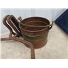 Image 3 : 2 Ice Tongs, Wooden Double Pulley, Blow Torch  Copper Bucket