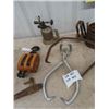 Image 4 : 2 Ice Tongs, Wooden Double Pulley, Blow Torch  Copper Bucket