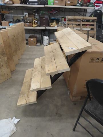 Peak 4 TIer Stair Riser- Metal Frame with Wooden Steps