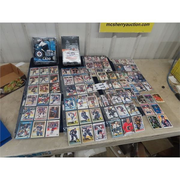 80 Jets Cards, Factory Sealed Pro Set Hockey  Cards, 75th NHL Anniversary & Ladd Figurine