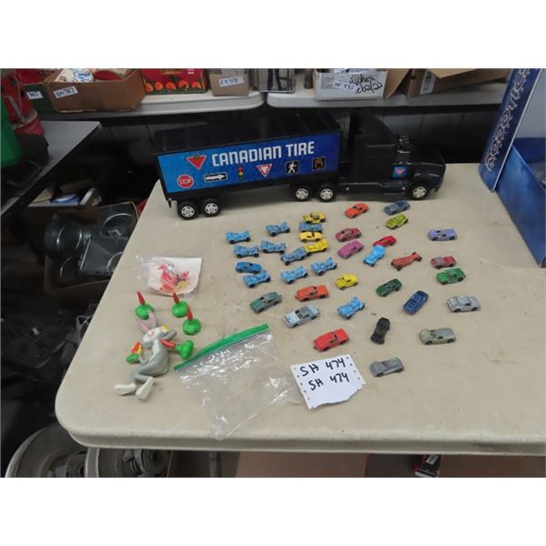 Canadian Tire Semi + Trailer, Metall Cars- Some  Tootsie, Bugs Bunny