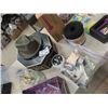 Image 1 : Grampa Stetson Hat, Alarm Clock, Coal Oil  Lamp & Bag of Buttons