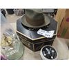Image 3 : Grampa Stetson Hat, Alarm Clock, Coal Oil  Lamp & Bag of Buttons