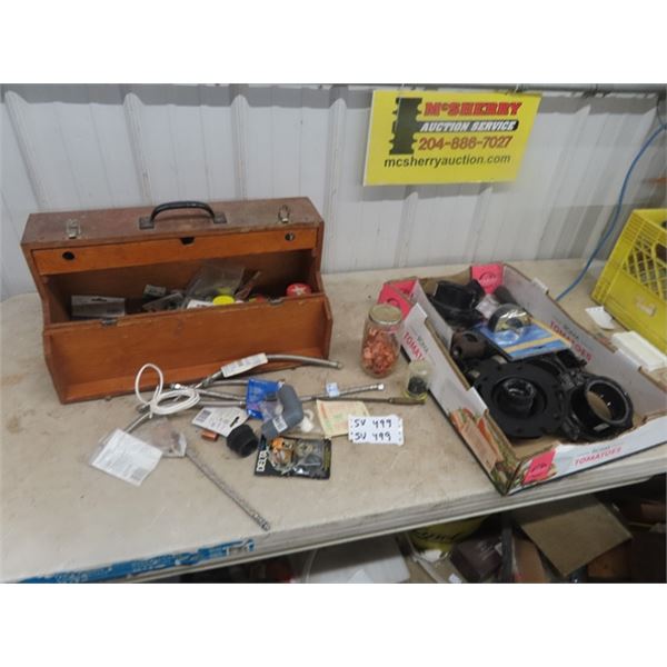 Plumbing Supply, Flex Pipe, Copper Pipe Corners  Wooden Tool Box