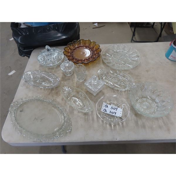 Crystal/Cut Glass Covered Serving Dishes & Trays