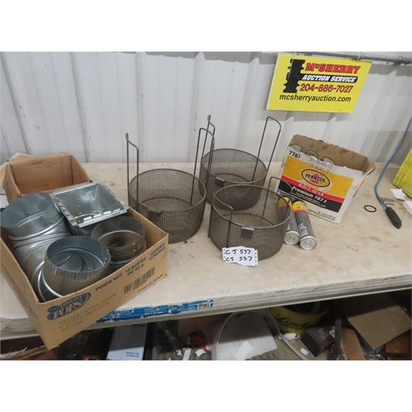 3 Parts Washer Baskets, 6 Tubes Grease, Duct  Elbows