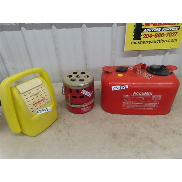 Coleman Heater, Marine Fuel Tank, Minnow Bucket