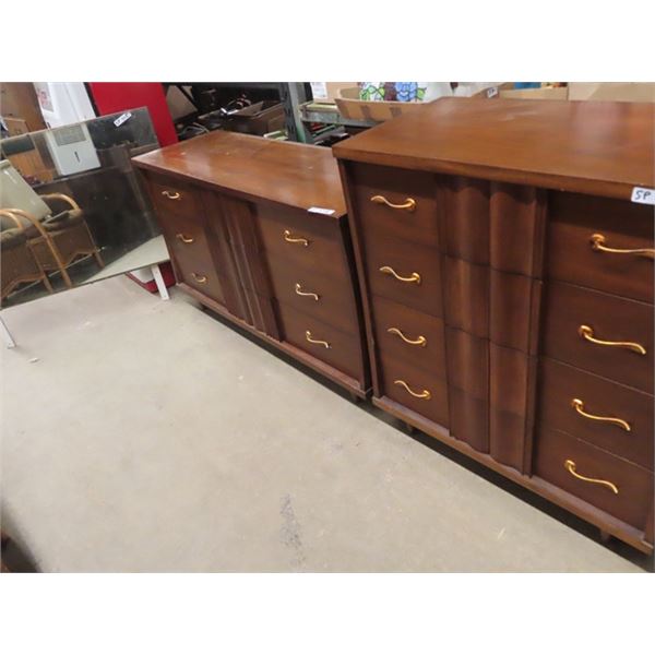 2 Dressers; 1) 41"x 36"x 19" , 1) 32" x 56" x  19" plus Mirror 44" x30"