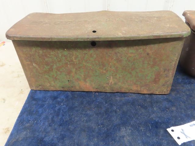 2 Metal Implement Tool Boxes; 1) Case, 1) Massey Harris