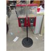Image 1 : Oak Coin Operated Floor Model Double Head Gumball Machine with Key