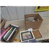 Image 1 : Box of Books + Tarot Reading Cards including Fifty Shades of Grey & Box of Picture Frames