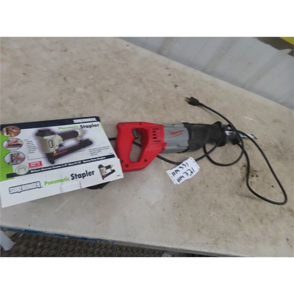 Miliwakee Power Sawzall & SureBonder Air Stapler