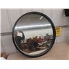 Image 1 : Round Wooden Framed Mirror 36"