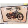 Image 2 : 4 Modern Metal Biker Signs; 1) 16" X 24" , 3) 8"x 12"