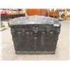 Image 1 : (ww) Round Top Immigrant Trunk with Tray 28"x 32" x 21"