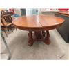 Image 1 : (ww) Tiger Oak Round Table 54" Across plus 3 Leaves Totalling 33"  & 8 Chairs - Not the Best Conditi