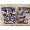 Image 2 : (num) 4 Modern Metal Motorcycle Signs 8" x 12"