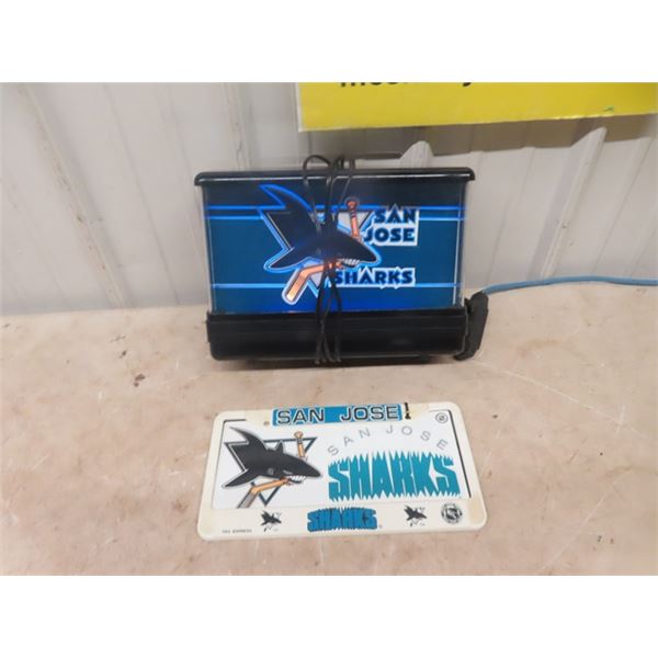 Sharks Hockey Light Up Display 9"X13" & License Plate