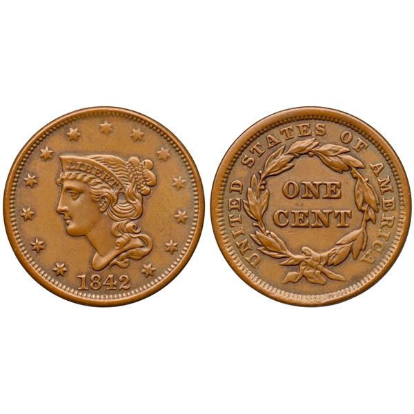 Pair of Cents, 1842 & 1855