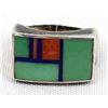 Image 1 : Navajo Sterling Inlay Ring by Richard Begay
