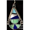 Image 2 : Navajo Sterling Inlay Earrings by Paula Armstrong