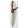 Image 1 : Cherokee Antler Handle Flint Blade Knife by Bushy