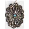 Image 2 : Navajo Concho Turquoise Pierced Earrings