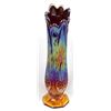 Image 1 : Carnival Purple and Gold Trumpet Vase