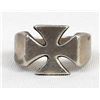 Image 2 : Biker's Solid Silver Maltese Cross Ring Size 12.5