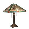 Image 1 : Mission Style Stained Art Glass Table Lamp