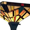 Image 1 : Mission Design Stained Art Glass Torchiere Lamp