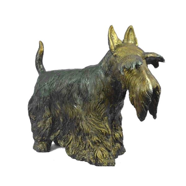 Scottish Terrier Artist Signed Bronze Dog Sculpture