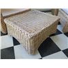 Image 4 : Qty 2 Woven Chairs w/ Upholstered Seat & Back Cushions & Matching Ottomans