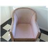 Image 5 : Qty 2 Woven Chairs w/ Upholstered Seat & Back Cushions & Matching Ottomans