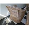 Image 7 : Qty 2 Woven Chairs w/ Upholstered Seat & Back Cushions & Matching Ottomans