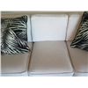 Image 3 : White Covered 3 Seat Sofa Sleeper Bed w/ 2 Leaf Design Cushions 80"x21"x29"H