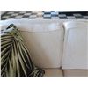 Image 3 : White Covered 3 Seat Sofa Sleeper Bed w/ 2 Leaf Design Cushions 80"x21"x29"H