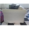 Image 7 : White Covered 3 Seat Sofa Sleeper Bed w/ 2 Leaf Design Cushions 80"x21"x29"H
